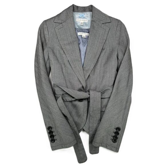 Banana Republic Women's 2-Piece Belted Blazer and Vest Set Lined Gray Size 0/2 - Picture 1 of 8